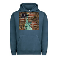 Pigment Midnight Navy statue of liberty tumbler Urban Hoodie - BarkalooDesign