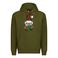 Army Green Christmas Gnome With Candy Premium Hoodie - BundleAndBundleShop