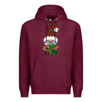 Burgundy Christmas Gnome With Candy Premium Hoodie - BundleAndBundleShop