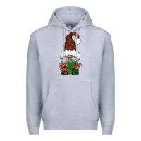 Heather Grey Christmas Gnome With Candy Premium Hoodie - BundleAndBundleShop