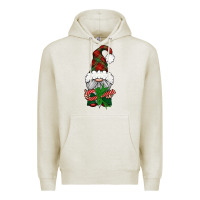 Oatmeal Heather Christmas Gnome With Candy Premium Hoodie - BundleAndBundleShop