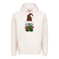Pale Pink Christmas Gnome With Candy Premium Hoodie - BundleAndBundleShop