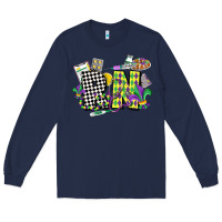 Navy registered nurse mardi gras Long Sleeve Tee - CowGirlArtShop