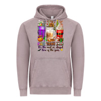 Hallothanksmas Coffee Cups Vintage Hoodie | Teevron