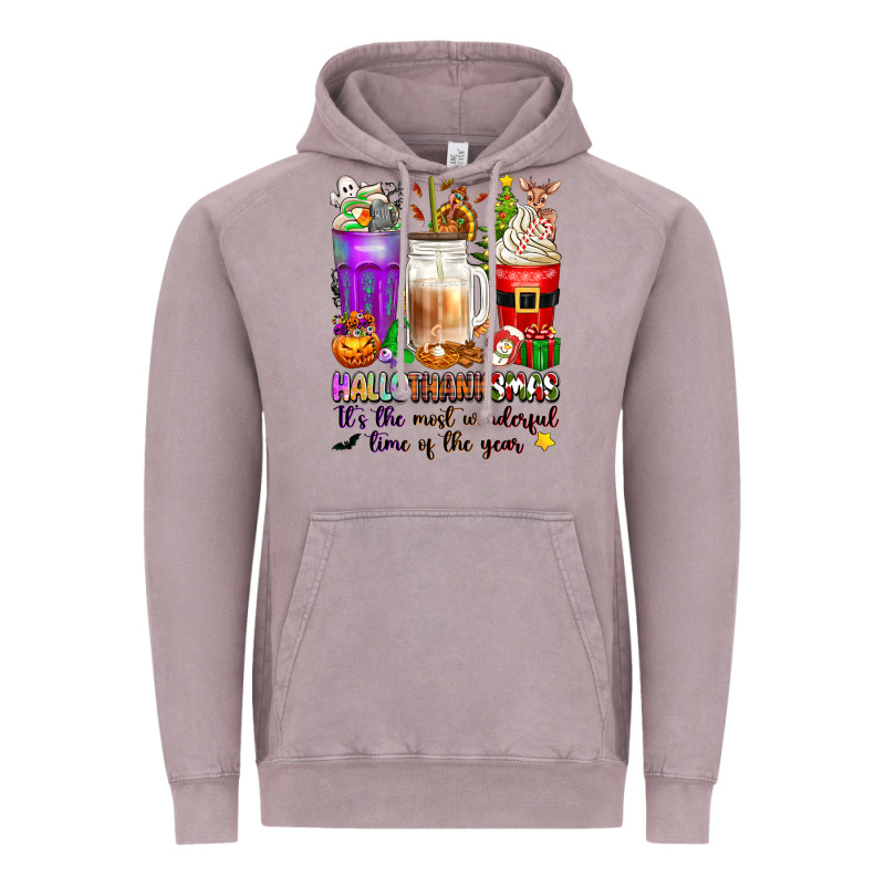Hallothanksmas Coffee Cups Vintage Hoodie by texasbilliewilder | Teevron