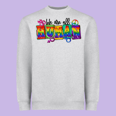 We Are All Human Heavyweight Sweatshirt Designed By Fadigitalartstudio