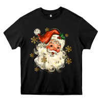 Black Christmas Santa Heavy Core Tee - MaliasSmallBusiness