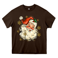 Chocolate Brown Christmas Santa Heavy Core Tee - MaliasSmallBusiness