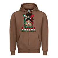 Chestnut proud latina messy bun mama Zipper Hoodie - BundleAndBundleShop