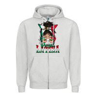 Dove Grey proud latina messy bun mama Zipper Hoodie - BundleAndBundleShop