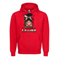 Proud Latina Messy Bun Mama Zipper Hoodie | Teevron