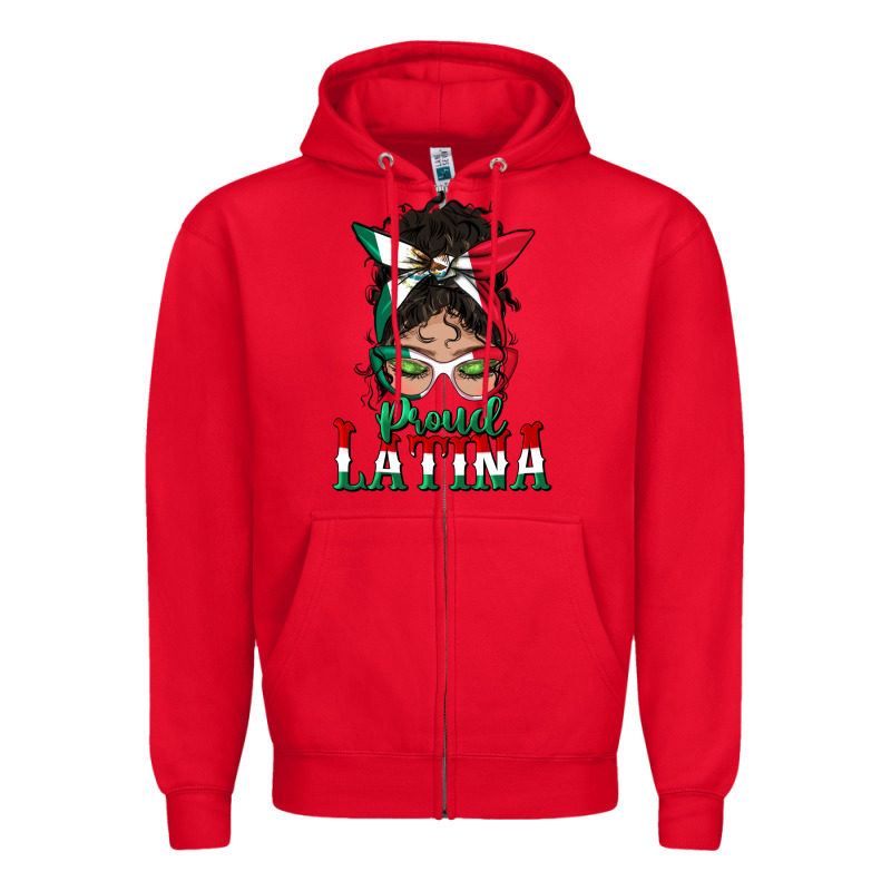 Proud Latina Messy Bun Mama Zipper Hoodie by BundleAndBundleShop | Teevron
