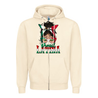 Sandshell proud latina messy bun mama Zipper Hoodie - BundleAndBundleShop