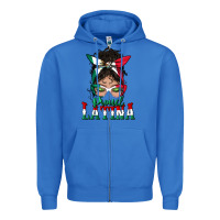 True Royal proud latina messy bun mama Zipper Hoodie - BundleAndBundleShop