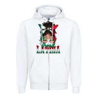 White proud latina messy bun mama Zipper Hoodie - BundleAndBundleShop