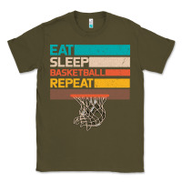 Army Green Eat Sleep Basketball Repeat Classic Tee - Bettercallsaul