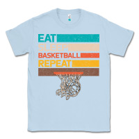 Dusty Blue Eat Sleep Basketball Repeat Classic Tee - Bettercallsaul