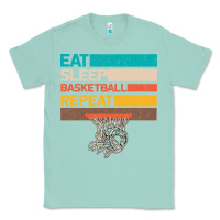 Seafoam Eat Sleep Basketball Repeat Classic Tee - Bettercallsaul