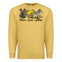 Antique Gold peace love zebra Premium Sweatshirt - LillyAllenDesigns