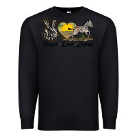 Black peace love zebra Premium Sweatshirt - LillyAllenDesigns