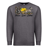 Charcoal Heather peace love zebra Premium Sweatshirt - LillyAllenDesigns