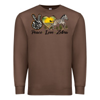 Chestnut peace love zebra Premium Sweatshirt - LillyAllenDesigns
