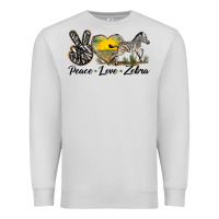 Dove Grey peace love zebra Premium Sweatshirt - LillyAllenDesigns