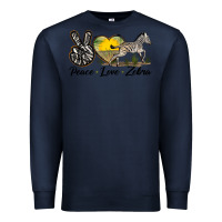 Navy peace love zebra Premium Sweatshirt - LillyAllenDesigns