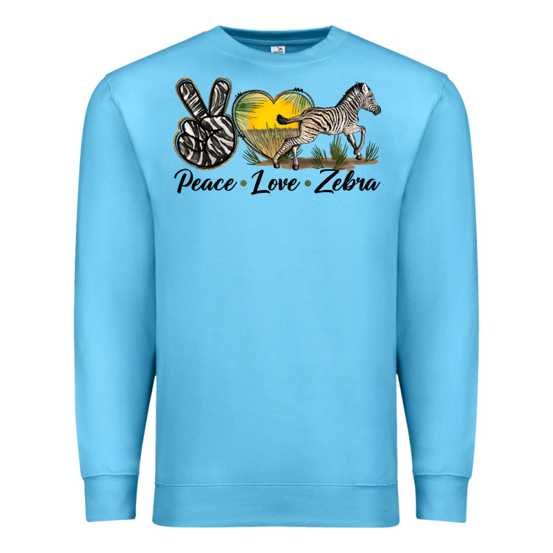 Peace Love Zebra Premium Sweatshirt by LillyAllenDesigns | Teevron