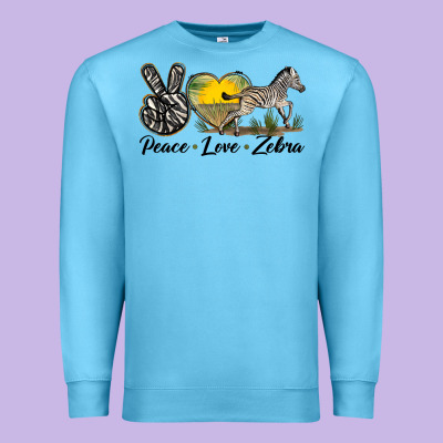 Peace Love Zebra Premium Sweatshirt Designed By Lillyallendesigns
