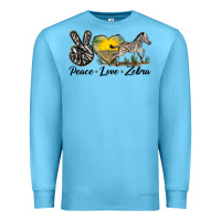 Ocean Blue peace love zebra Premium Sweatshirt - LillyAllenDesigns