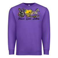 Purple peace love zebra Premium Sweatshirt - LillyAllenDesigns