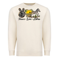Sandshell peace love zebra Premium Sweatshirt - LillyAllenDesigns