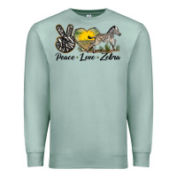 Seafoam peace love zebra Premium Sweatshirt - LillyAllenDesigns