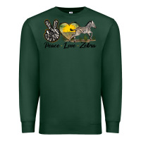 Sports Green peace love zebra Premium Sweatshirt - LillyAllenDesigns