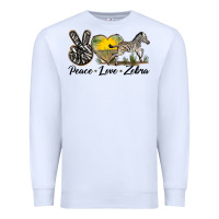 White peace love zebra Premium Sweatshirt - LillyAllenDesigns