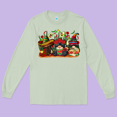 Cinco De Mayo Gnomes Long Sleeve Tee Designed By Cowgirlartshop
