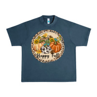 Midnight Navy Happy Fall Urban Heavy Tee - texasbilliewilder