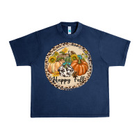 Navy Happy Fall Urban Heavy Tee - texasbilliewilder