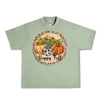 Oil Green Happy Fall Urban Heavy Tee - texasbilliewilder