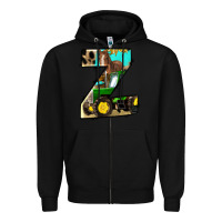 Black farm life alphabet lowercase letters z Zipper Hoodie - BundleAndBundleShop