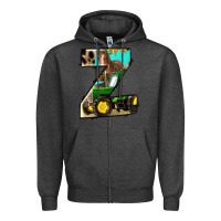 Charcoal Heather farm life alphabet lowercase letters z Zipper Hoodie - BundleAndBundleShop