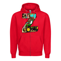 Red farm life alphabet lowercase letters z Zipper Hoodie - BundleAndBundleShop