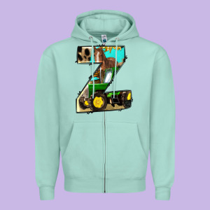 Farm Life Alphabet Lowercase Letters Z Zipper Hoodie Designed By Bundleandbundleshop