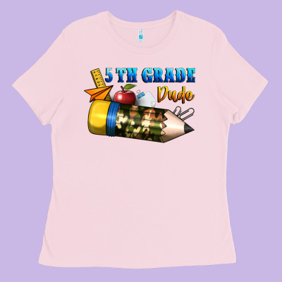 5 Th Grade Dude Ladies Tee Designed By Bundleandbundleshop