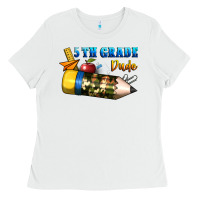 White 5 th grade dude Ladies Tee - BundleAndBundleShop