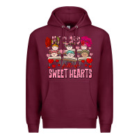 Burgundy Valentine's Day My Class Is Full Of Sweet Hearts Premium Hoodie - FaDigitalArtStudio