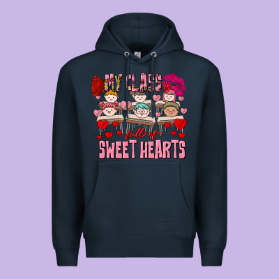 Valentine's Day My Class Is Full Of Sweet Hearts Premium Hoodie Designed By Fadigitalartstudio