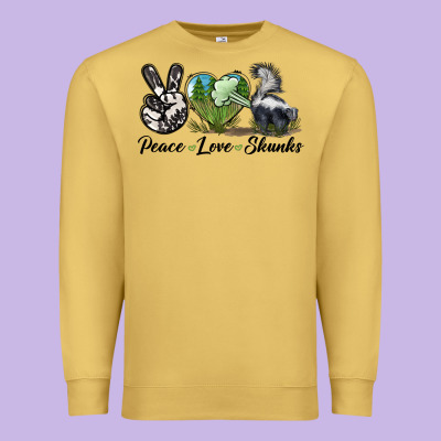 Peace Love Skunks Premium Sweatshirt Designed By Lillyallendesigns