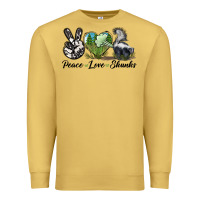 Antique Gold Peace Love Skunks Premium Sweatshirt - LillyAllenDesigns